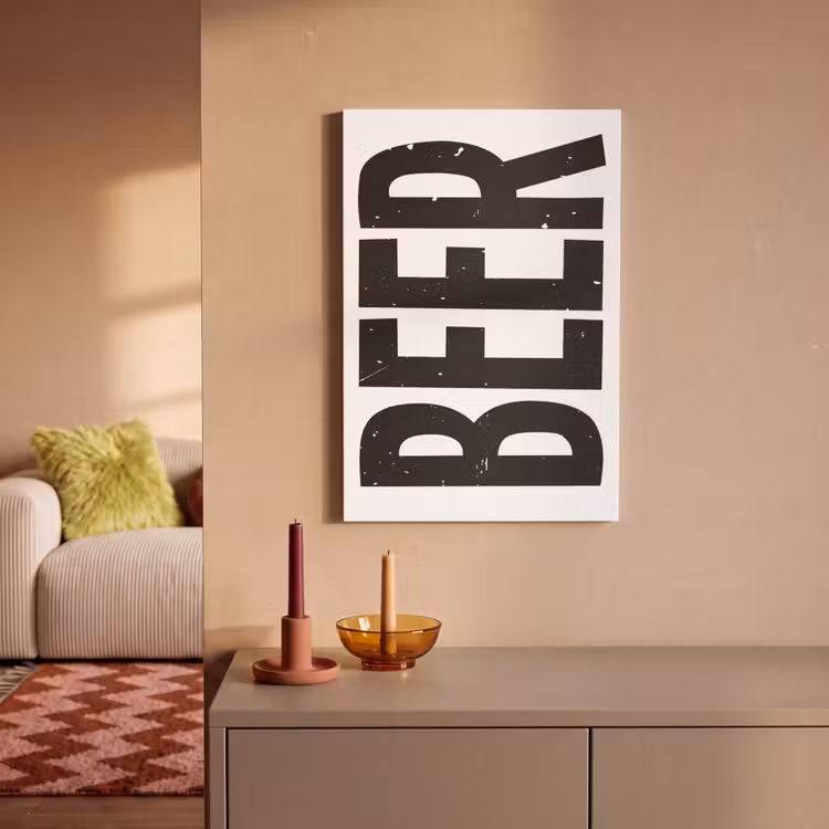 Canvas schilderij - Bier - Japandi - Decoratie - Zwart — 2