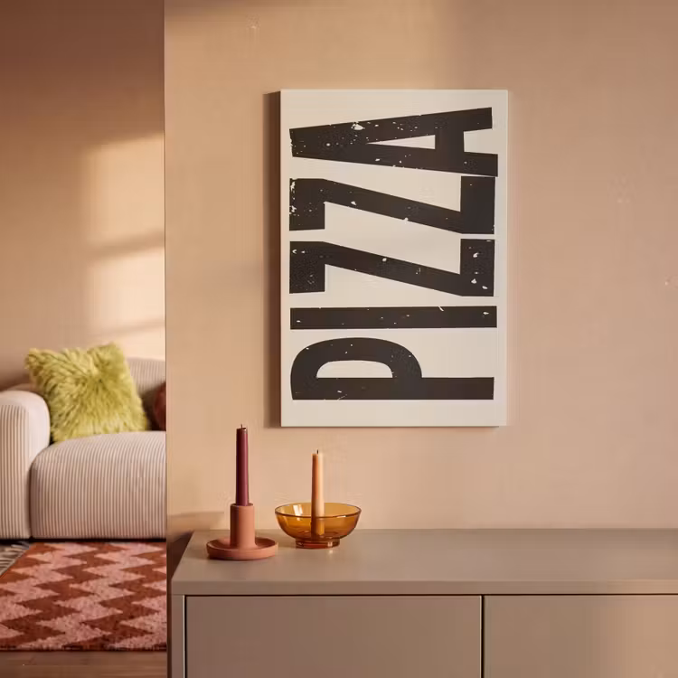Canvas schilderij - Pizza - Decoratie - Japandi - Vintage — 2
