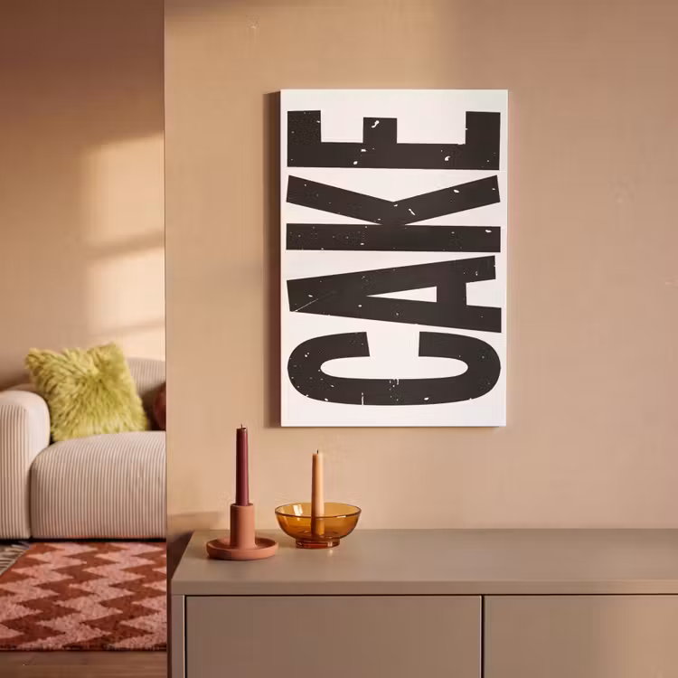 Canvas schilderij - Zwart - Cake - Eten - Decoratie — 2