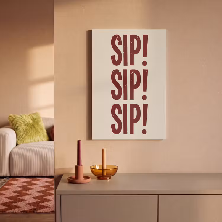 Canvas schilderij - Japandi - Vintage - Decoratie - Rood — 2