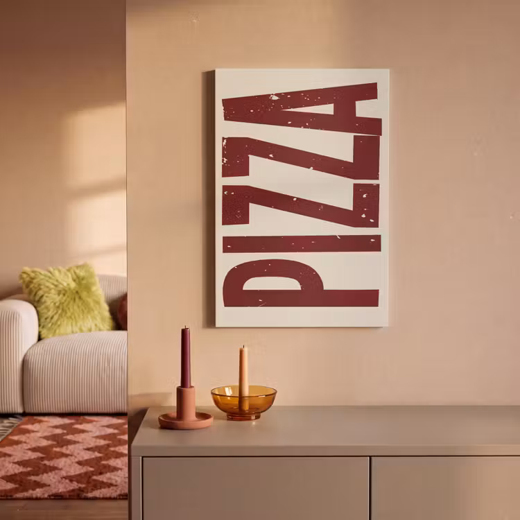 Canvas schilderij - Pizza - Vintage - Decoratie - Japandi — 2