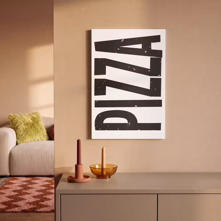 Canvas schilderij - Pizza - Japandi - Decoratie - Vintage — 2