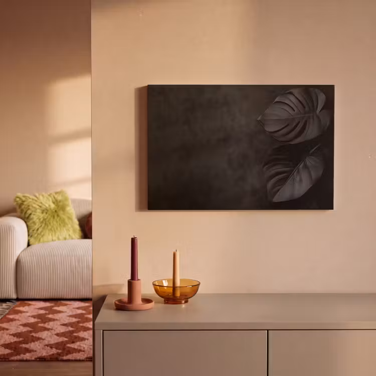 Canvas schilderij - Zwart - Blad - Monstera — 2