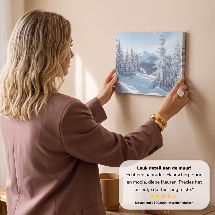 Canvas schilderij - Sneeuw - Winter - Landschap - Bergen — 3