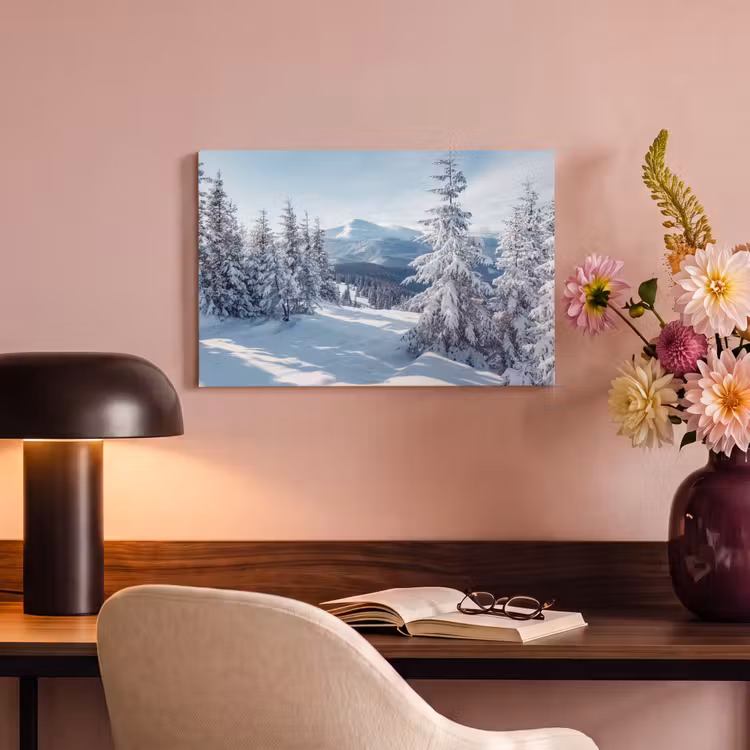 Canvas schilderij - Sneeuw - Winter - Landschap - Bergen — 6