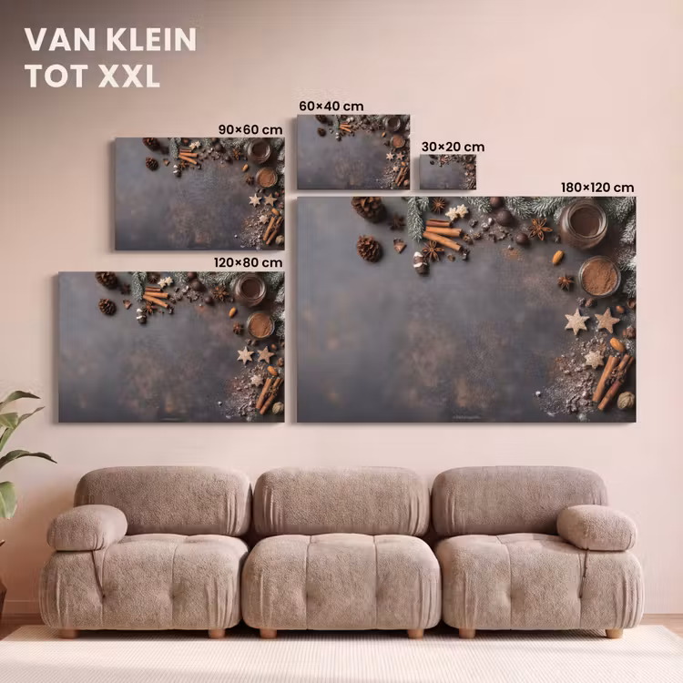 Canvas schilderij - Winter - Kerst - Specerijen - Beton — 8