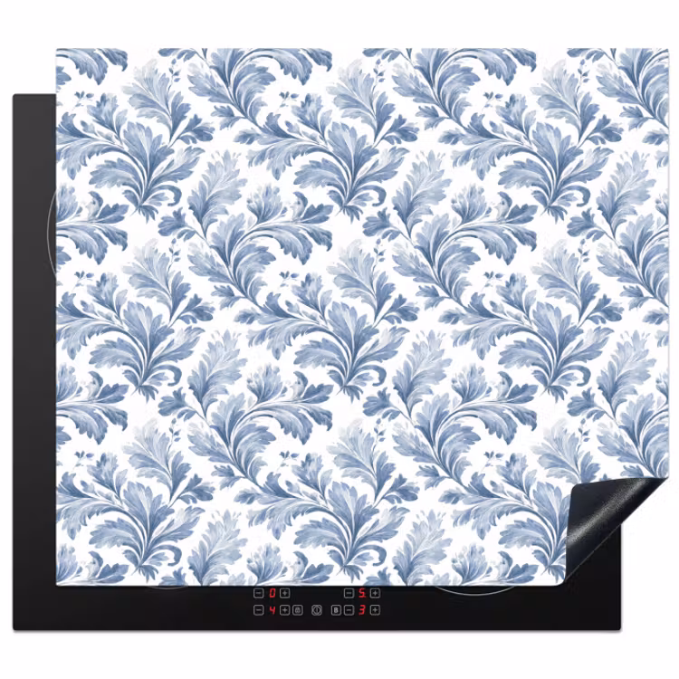Inductie beschermer - Bladeren  - Blauw - Patroon — 1