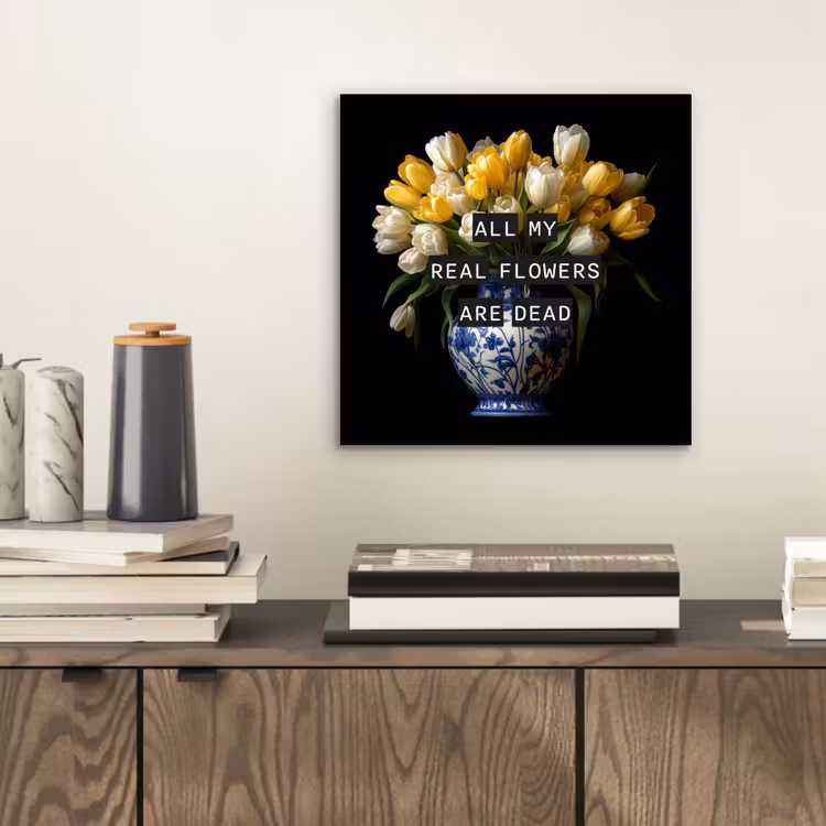Aluminium schilderij - Quotes - Bloem - Tulp - Geel — 2