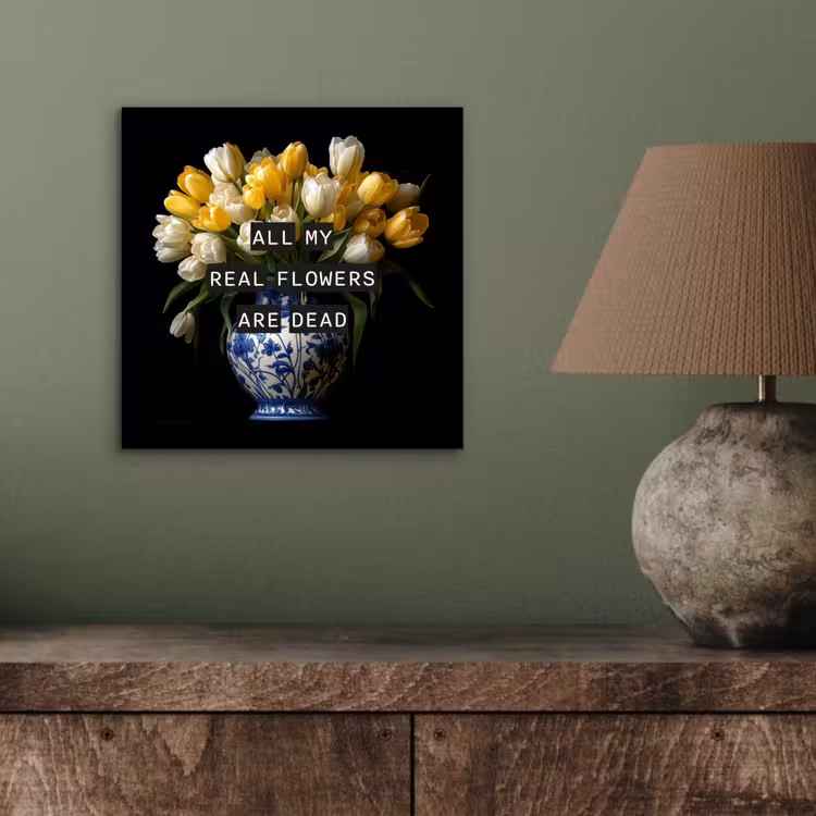Aluminium schilderij - Quotes - Bloem - Tulp - Geel — 3