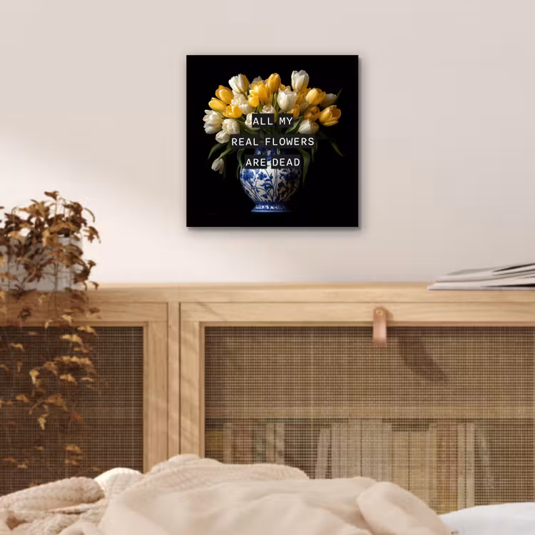 Aluminium schilderij - Quotes - Bloem - Tulp - Geel — 4