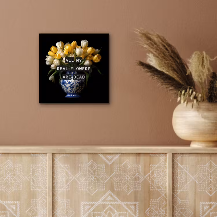 Aluminium schilderij - Quotes - Bloem - Tulp - Geel — 5
