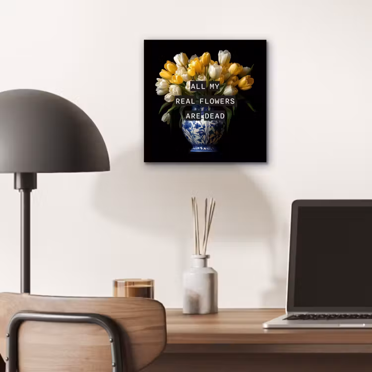 Aluminium schilderij - Quotes - Bloem - Tulp - Geel — 6