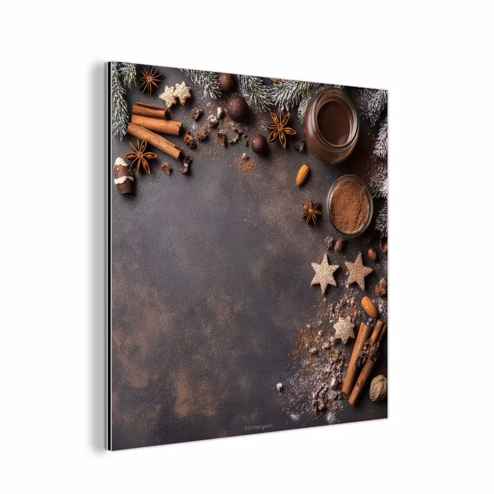 Aluminium schilderij - Winter - Kerst - Specerijen - Beton — 1