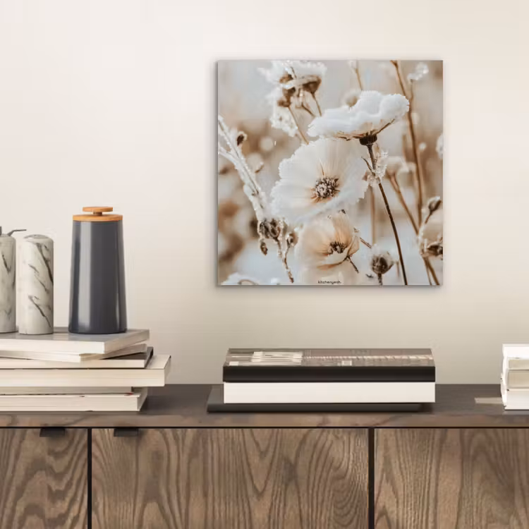Aluminium schilderij - Bloemen - Beige - Winter — 2