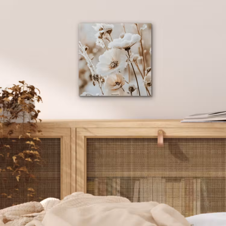 Aluminium schilderij - Bloemen - Beige - Winter — 4
