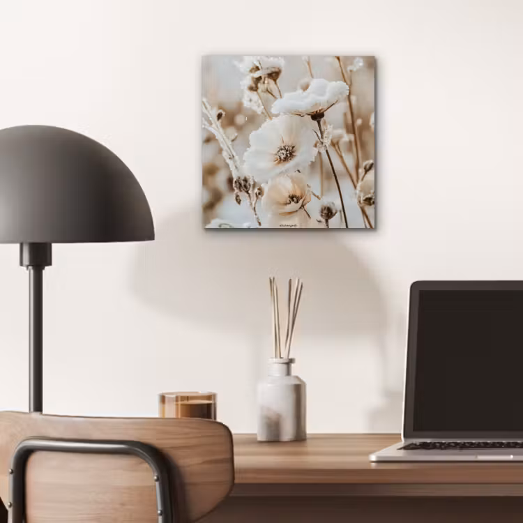Aluminium schilderij - Bloemen - Beige - Winter — 6