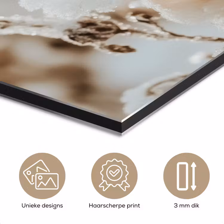 Aluminium schilderij - Bloemen - Beige - Winter — 7