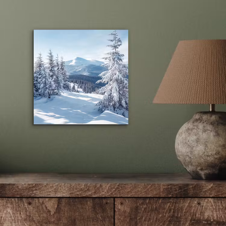 Aluminium schilderij - Sneeuw - Winter - Landschap - Bergen — 3