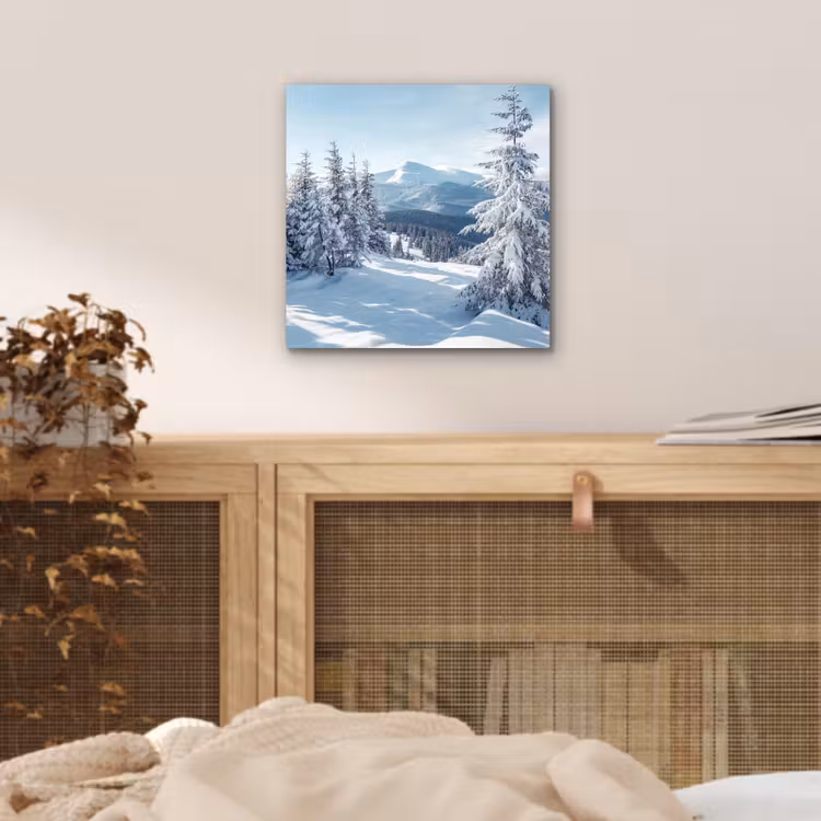 Aluminium schilderij - Sneeuw - Winter - Landschap - Bergen — 4
