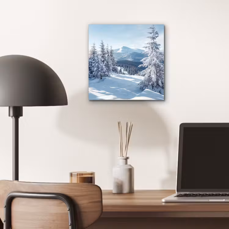 Aluminium schilderij - Sneeuw - Winter - Landschap - Bergen — 6
