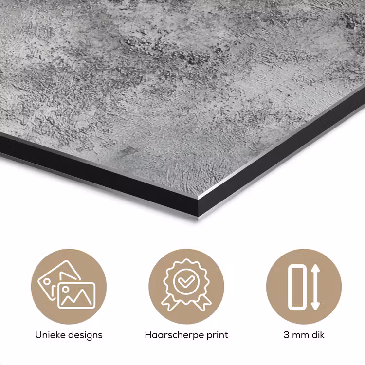 Aluminium schilderij - Winter - Kerst - Beton - Dennenappels — 7