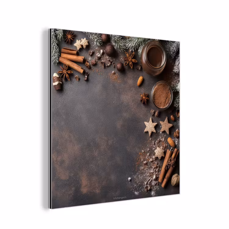 Aluminium schilderij - Winter - Kerst - Specerijen - Beton — 1
