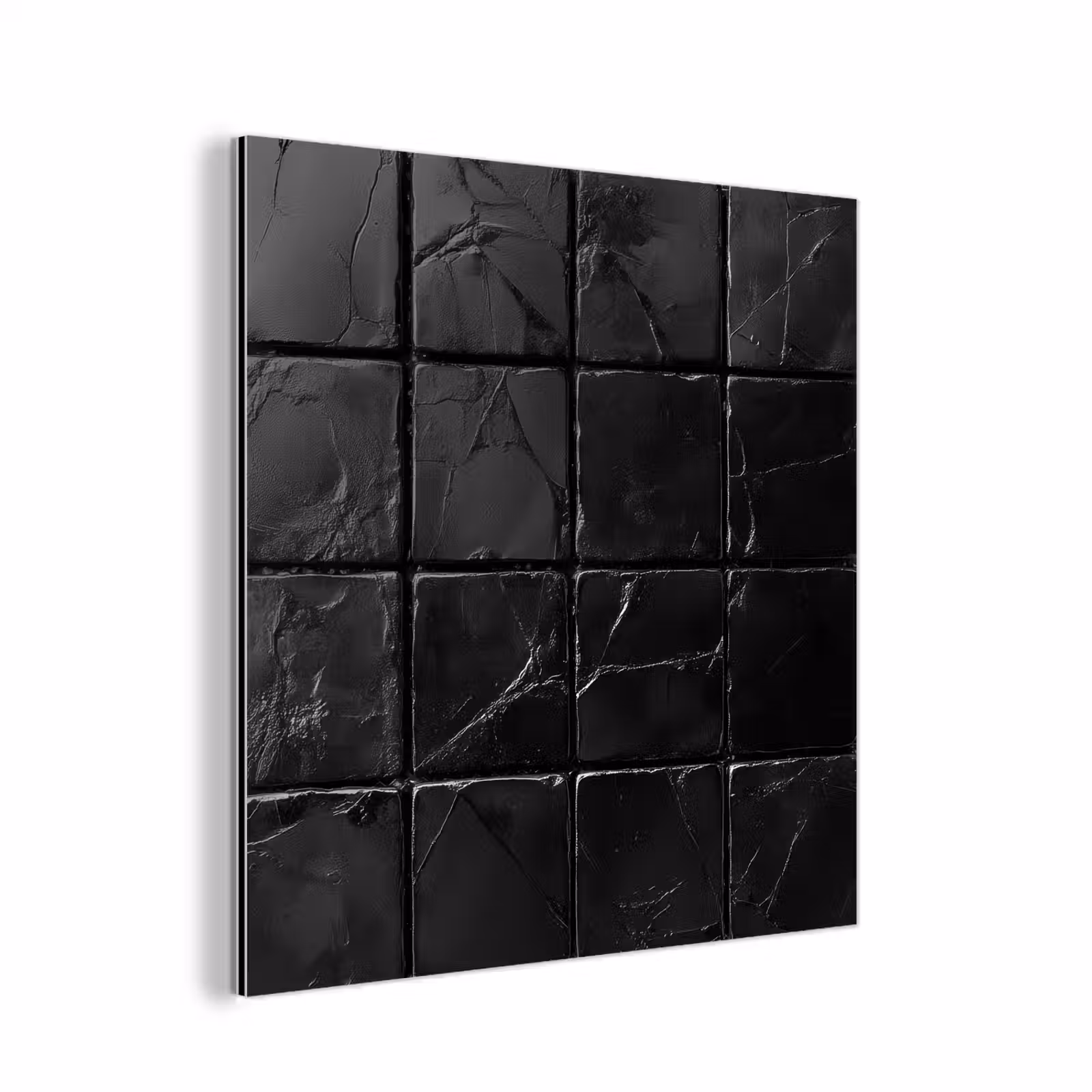 Aluminium schilderij - Zwart - Tegels - Steen — 1