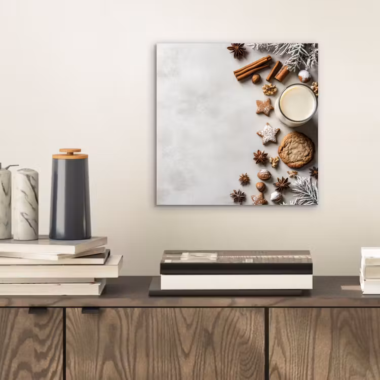 Aluminium schilderij - Winter - Kerst - Specerijen - Wit — 2