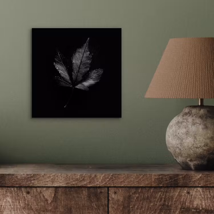 Aluminium schilderij - Zwart - Blad — 3