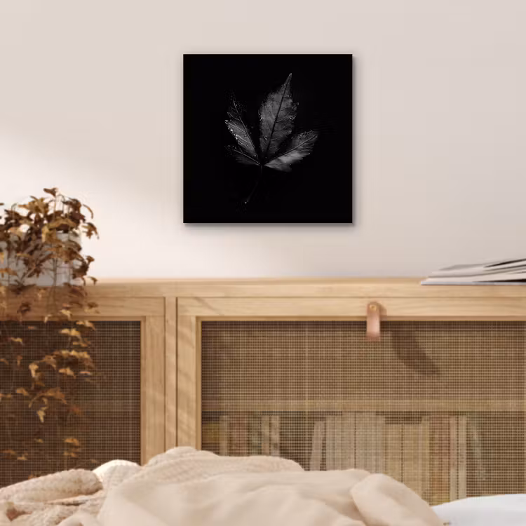 Aluminium schilderij - Zwart - Blad — 4