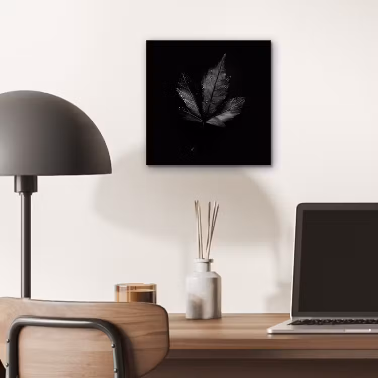 Aluminium schilderij - Zwart - Blad — 6