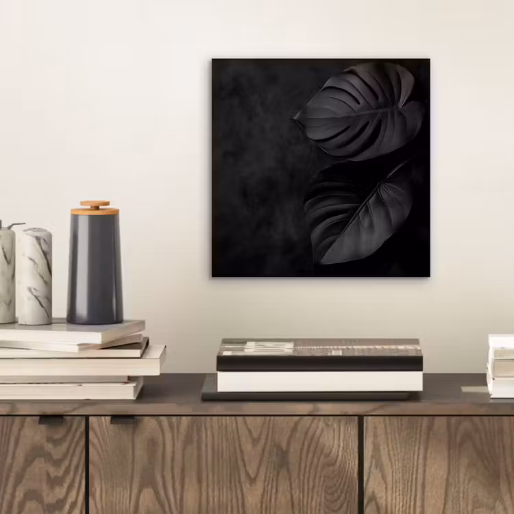Aluminium schilderij - Zwart - Blad - Monstera — 2