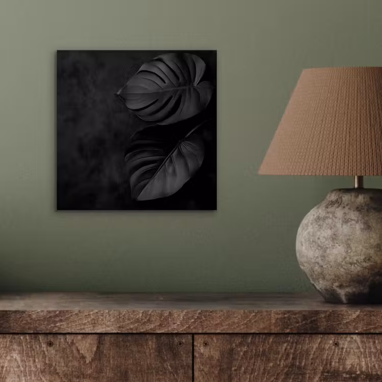Aluminium schilderij - Zwart - Blad - Monstera — 3