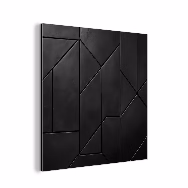 Aluminium schilderij - Zwart - Geometrisch - Tegeltjes — 1