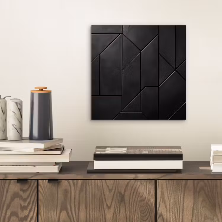 Aluminium schilderij - Zwart - Geometrisch - Tegeltjes — 2