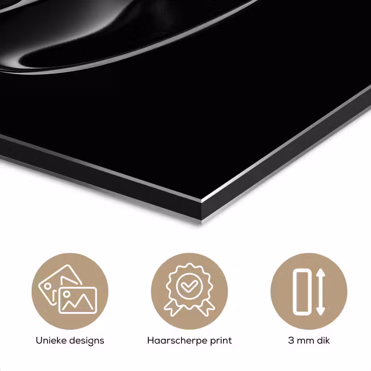 Aluminium schilderij - Zwart - Koffie - Kopje — 7