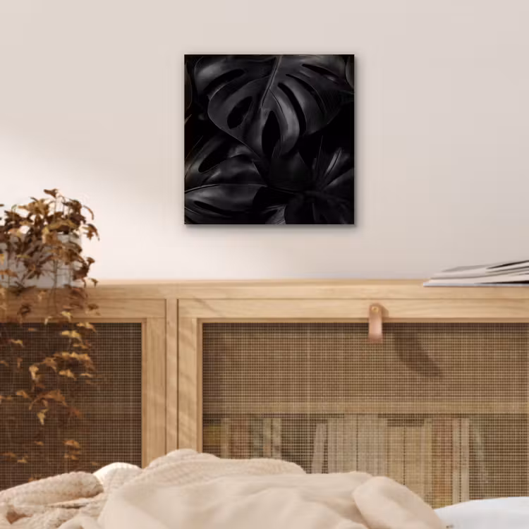 Aluminium schilderij - Zwart - Monstera - Bladeren — 4