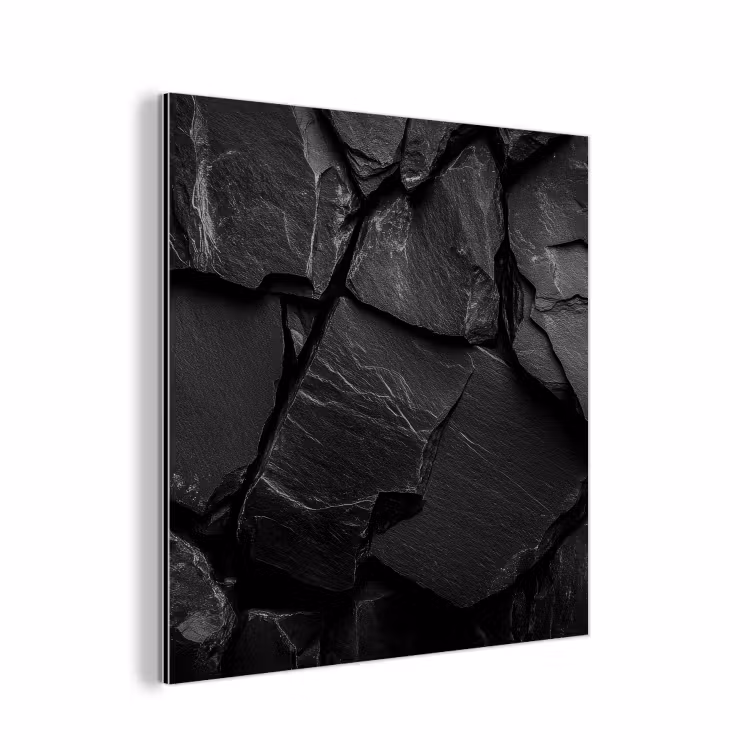 Aluminium schilderij - Zwart - Stenen - Rots — 1