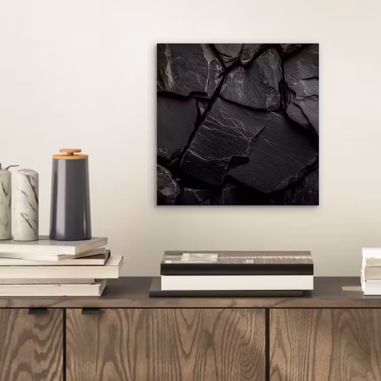 Aluminium schilderij - Zwart - Stenen - Rots — 2