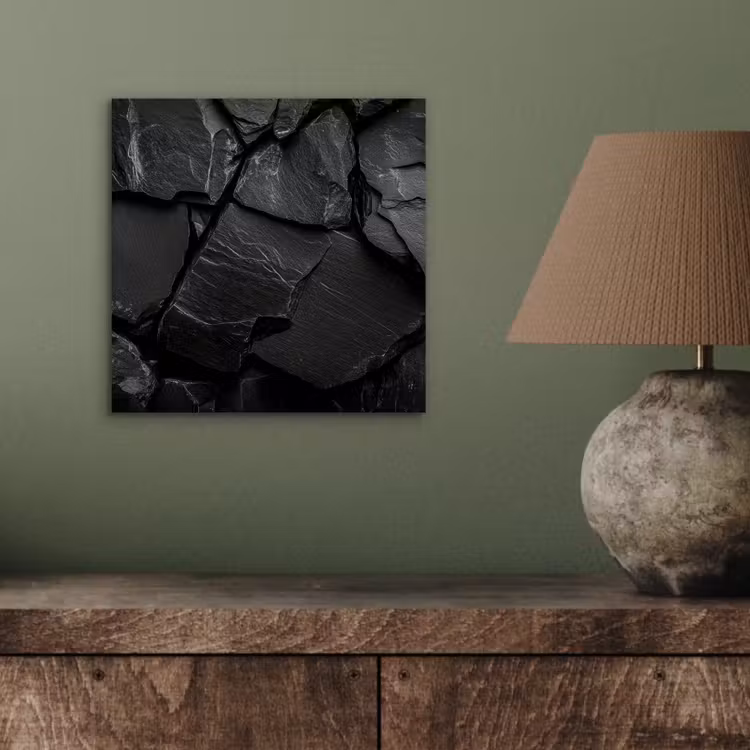Aluminium schilderij - Zwart - Stenen - Rots — 3