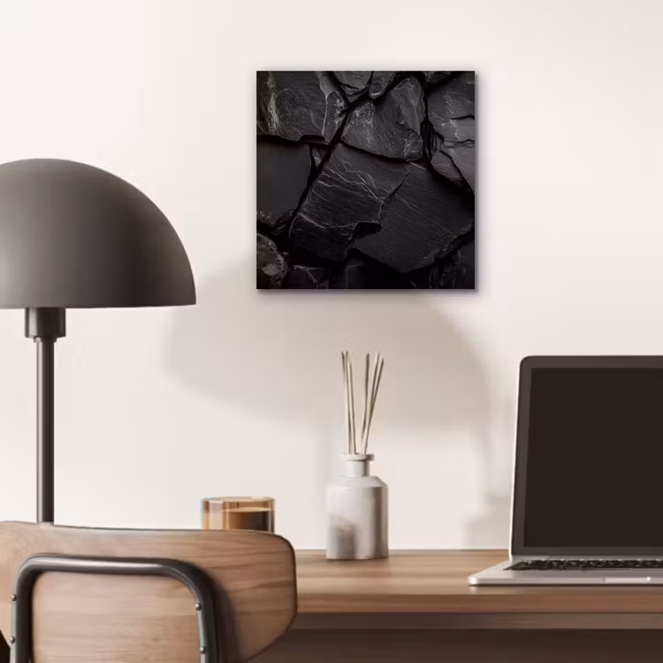 Aluminium schilderij - Zwart - Stenen - Rots — 6