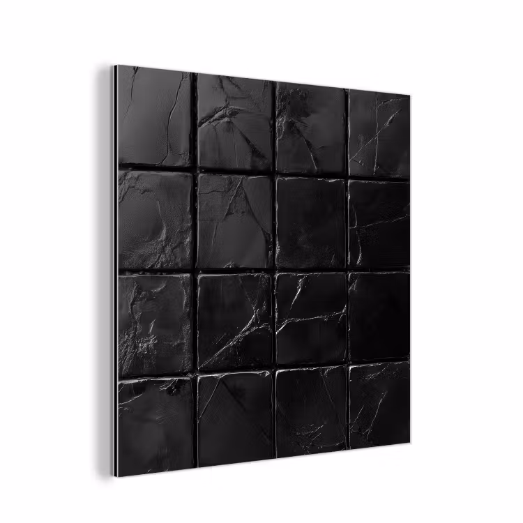 Aluminium schilderij - Zwart - Tegels - Steen — 1