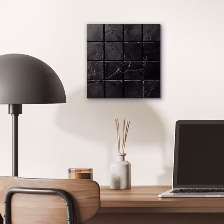 Aluminium schilderij - Zwart - Tegels - Steen — 6
