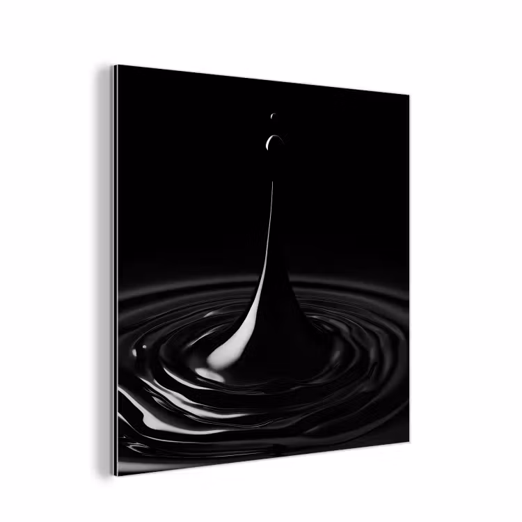 Aluminium schilderij - Zwart - Water - Druppel — 1