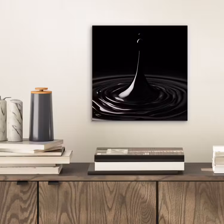 Aluminium schilderij - Zwart - Water - Druppel — 2