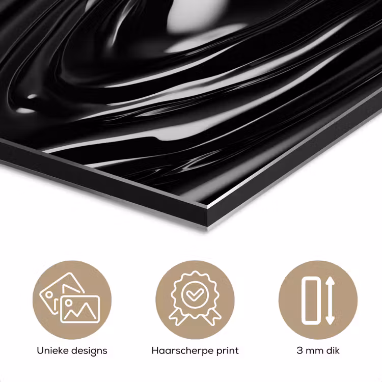 Aluminium schilderij - Zwart - Water - Druppel — 7