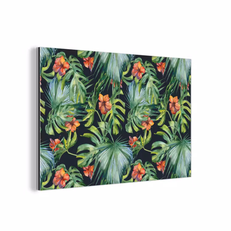 Aluminium schilderij - Bladeren - Bloemen - Jungle - Tropisch — 1