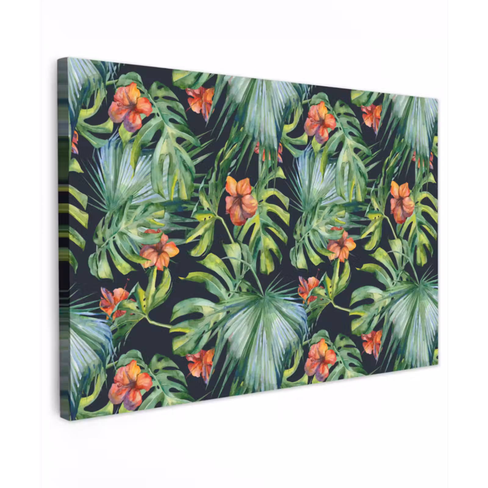 Canvas schilderij - Bladeren - Bloemen - Jungle - Tropisch — 1