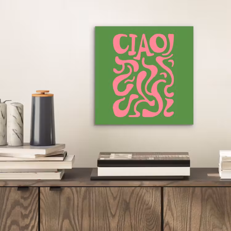 Aluminium schilderij - Abstract - Roze - Ciao - Vormen — 2