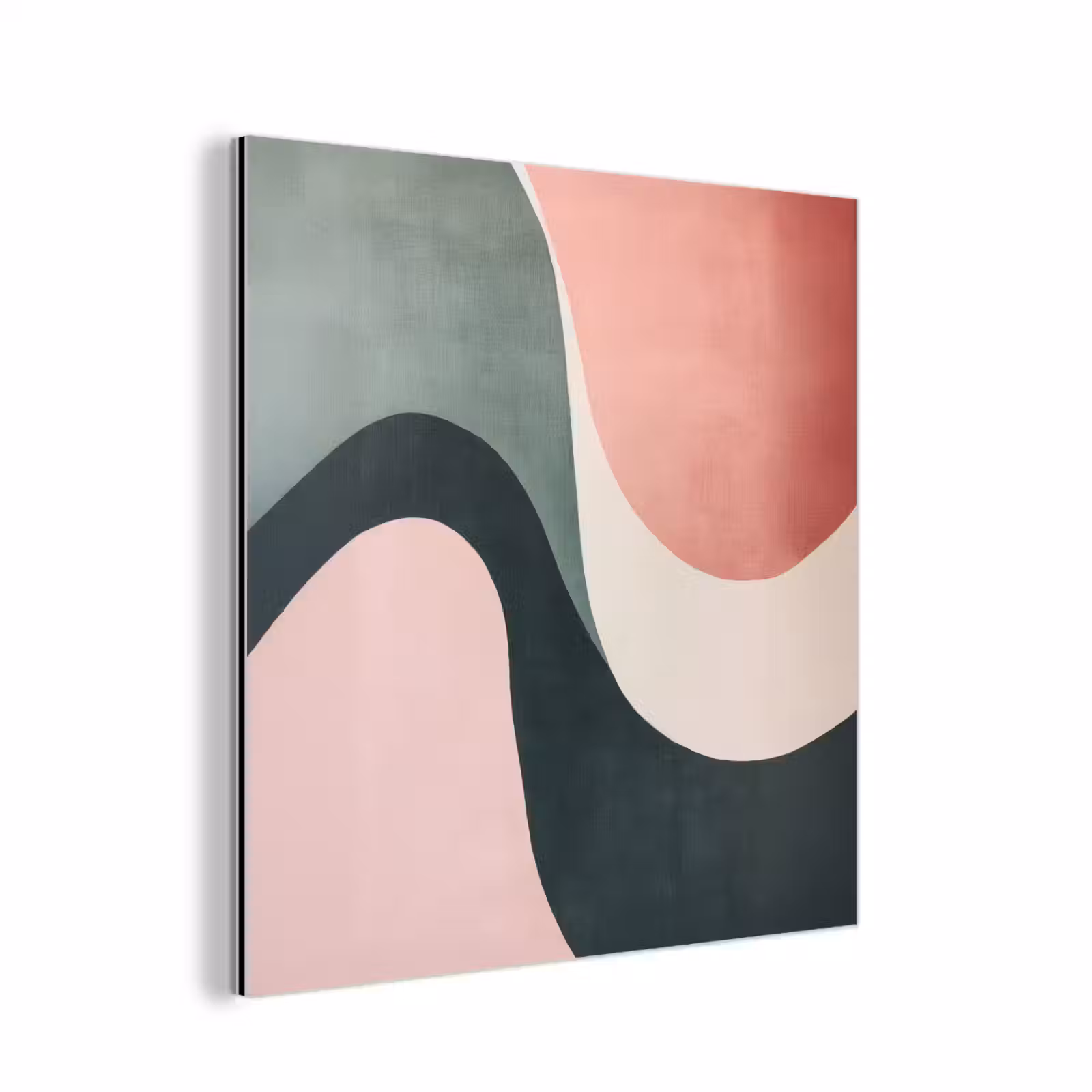Aluminium schilderij - Abstract - Golven - Sierlijk - Roze — 1